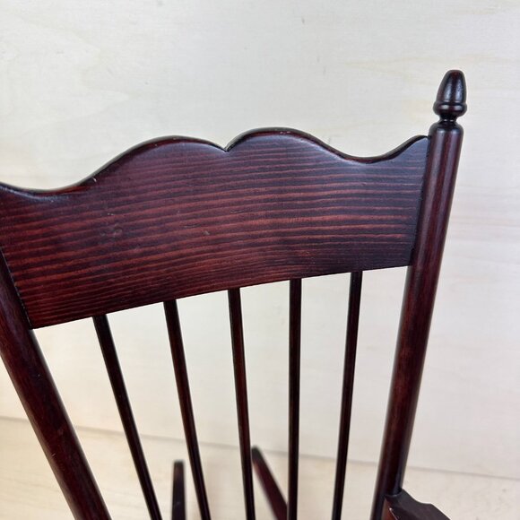 Signed Vintage Rocking Chair‎ Spindle Back Doll Chair by Bear Chair Factory USA - Picture 2 of 11